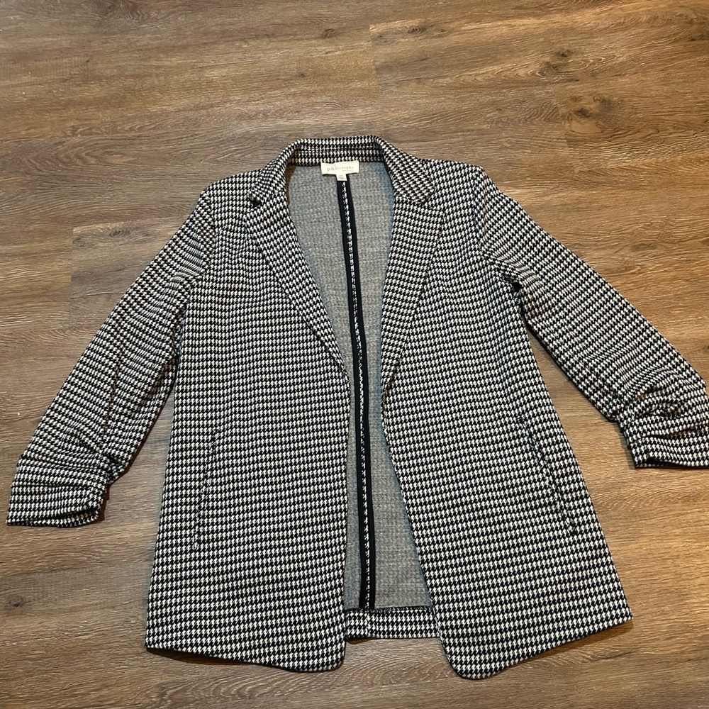 Philosophy Houndstooth Women’s Blazer/Jacket w/Ruched Sleeve Detail - Picture 2 of 7